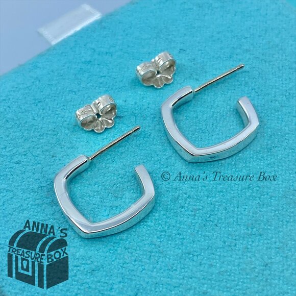 Tiffany & Co. 925 Silver Frank Gehry 14mm Torque Cube Earrings (bx, pch, ribbon) - Picture 3 of 6